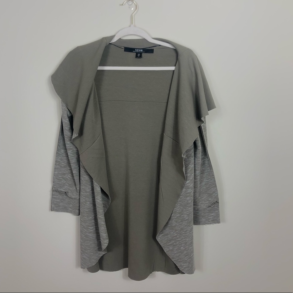 Kensie‎ | Wide CollarOpen Cardigan Sweater Green S